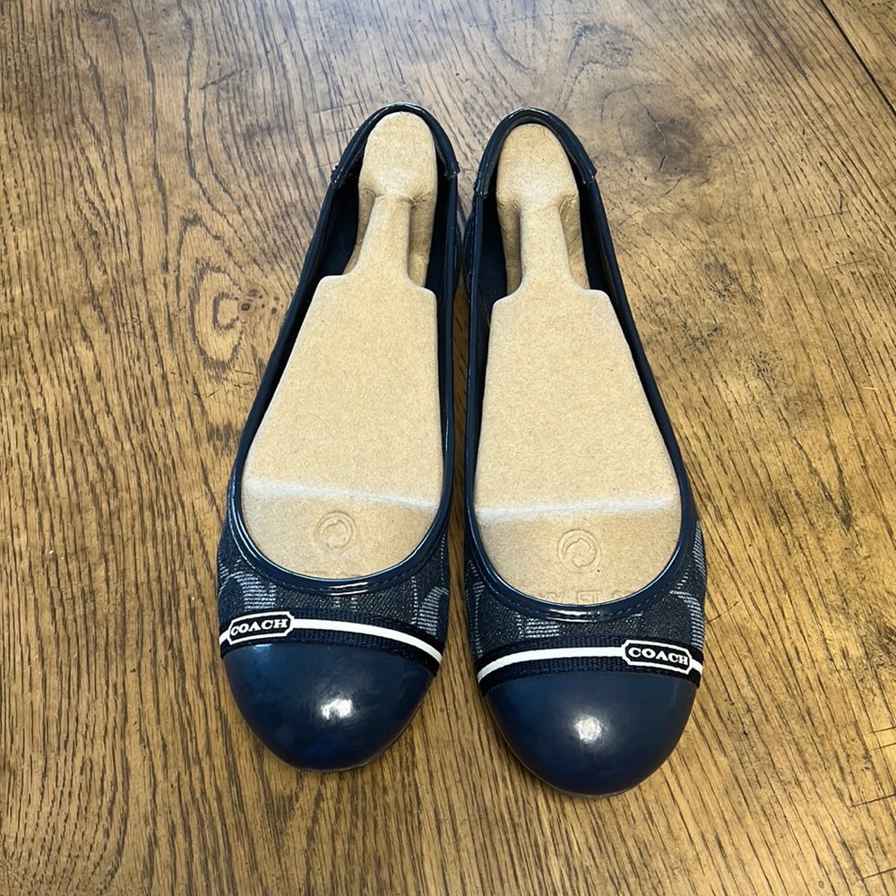 Coach Blue and White Loafers Classic Flats